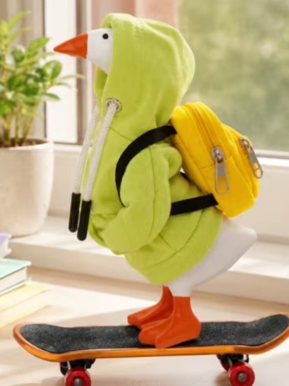 New Goose or Duck with Hoodie, Backpack, and Skateboard